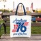 America 1776 Land of the Free Tote Bag, Vintage 4th of July Gift Shopper